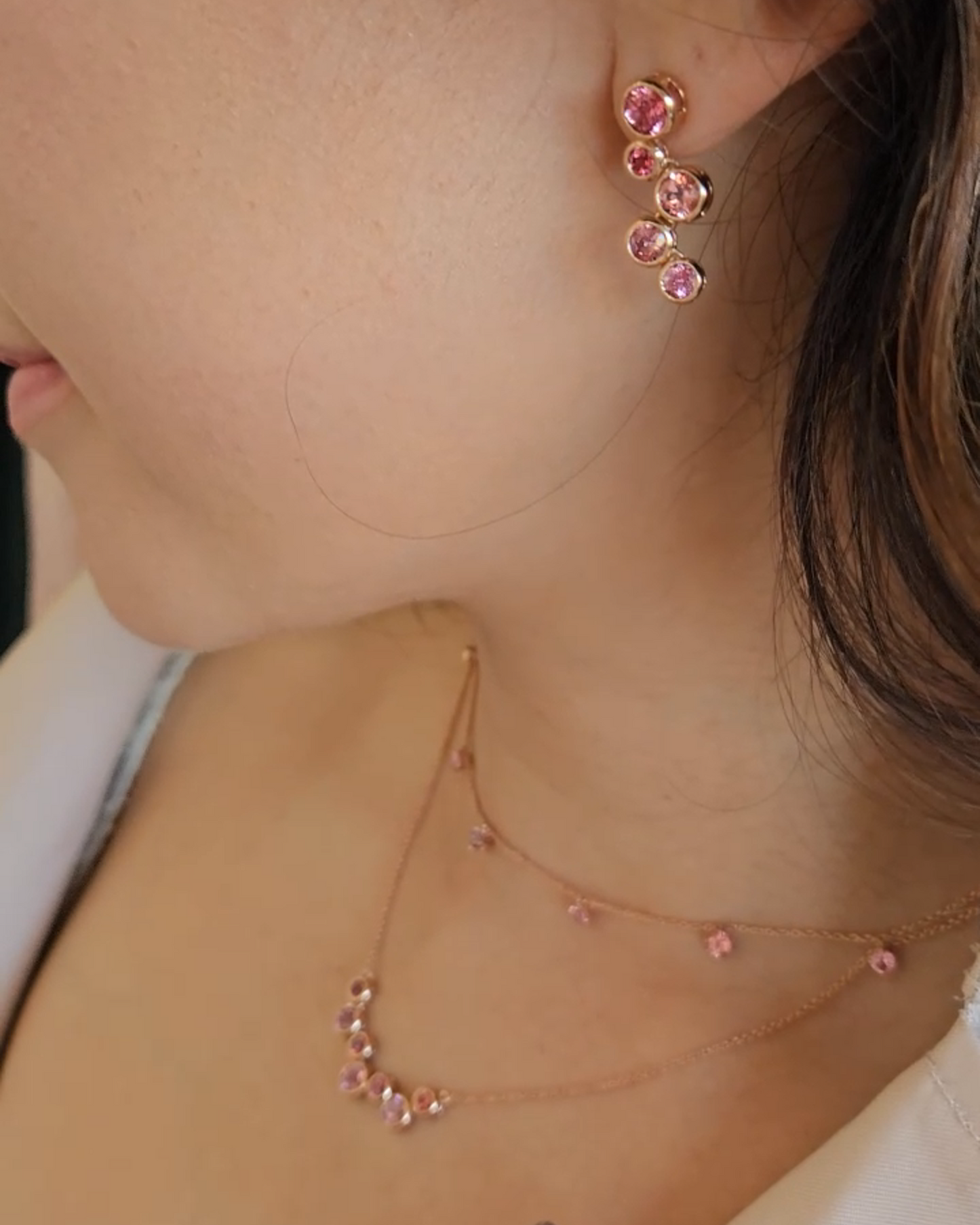 Bubbles Spinel Drop Earrings