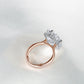 Cushion Diamond Hidden Halo Solitaire Compass Engagement Ring