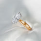 Cushion Diamond Hidden Halo Solitaire Compass Engagement Ring