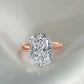 Cushion Diamond Hidden Halo Solitaire Compass Engagement Ring