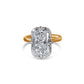 Cushion Diamond Hidden Halo Solitaire Compass Engagement Ring