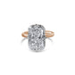 Cushion Diamond Hidden Halo Solitaire Compass Engagement Ring