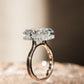 Cushion Diamond Hidden Halo Solitaire Compass Engagement Ring