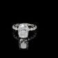 Oval East West Band and Hidden Halo Engagement Ring