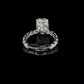 Oval East West Band and Hidden Halo Engagement Ring