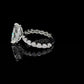 Oval East West Band and Hidden Halo Engagement Ring