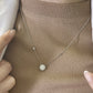 Diamond Halo Pendant with Marquise Diamond Necklace