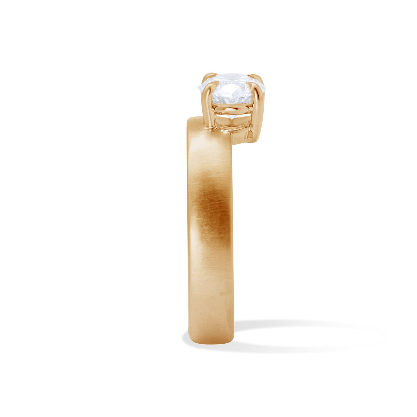 Diamond Offset Cigar 4mm Band (Satin)