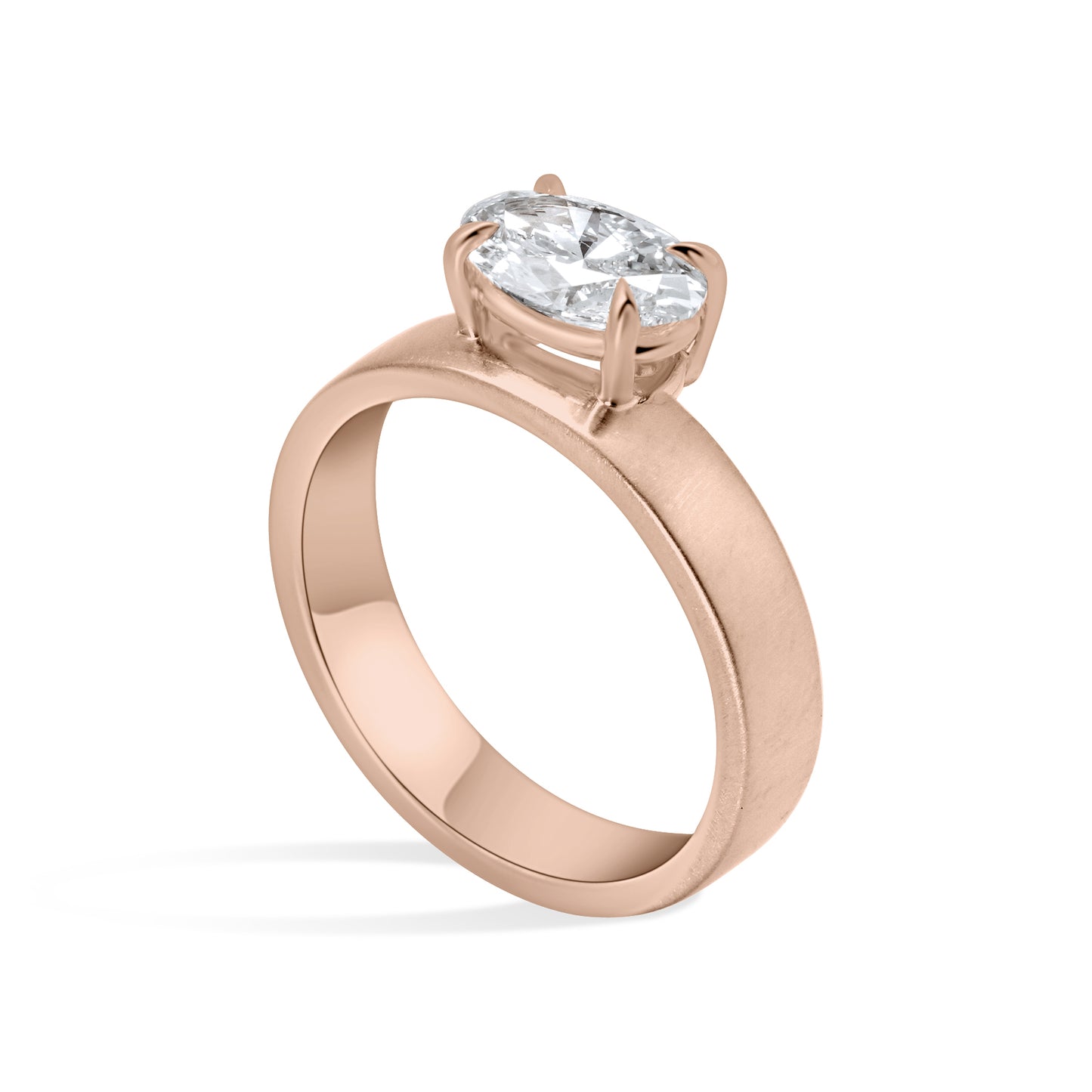 Diamond Offset Cigar 4mm Band (Satin)
