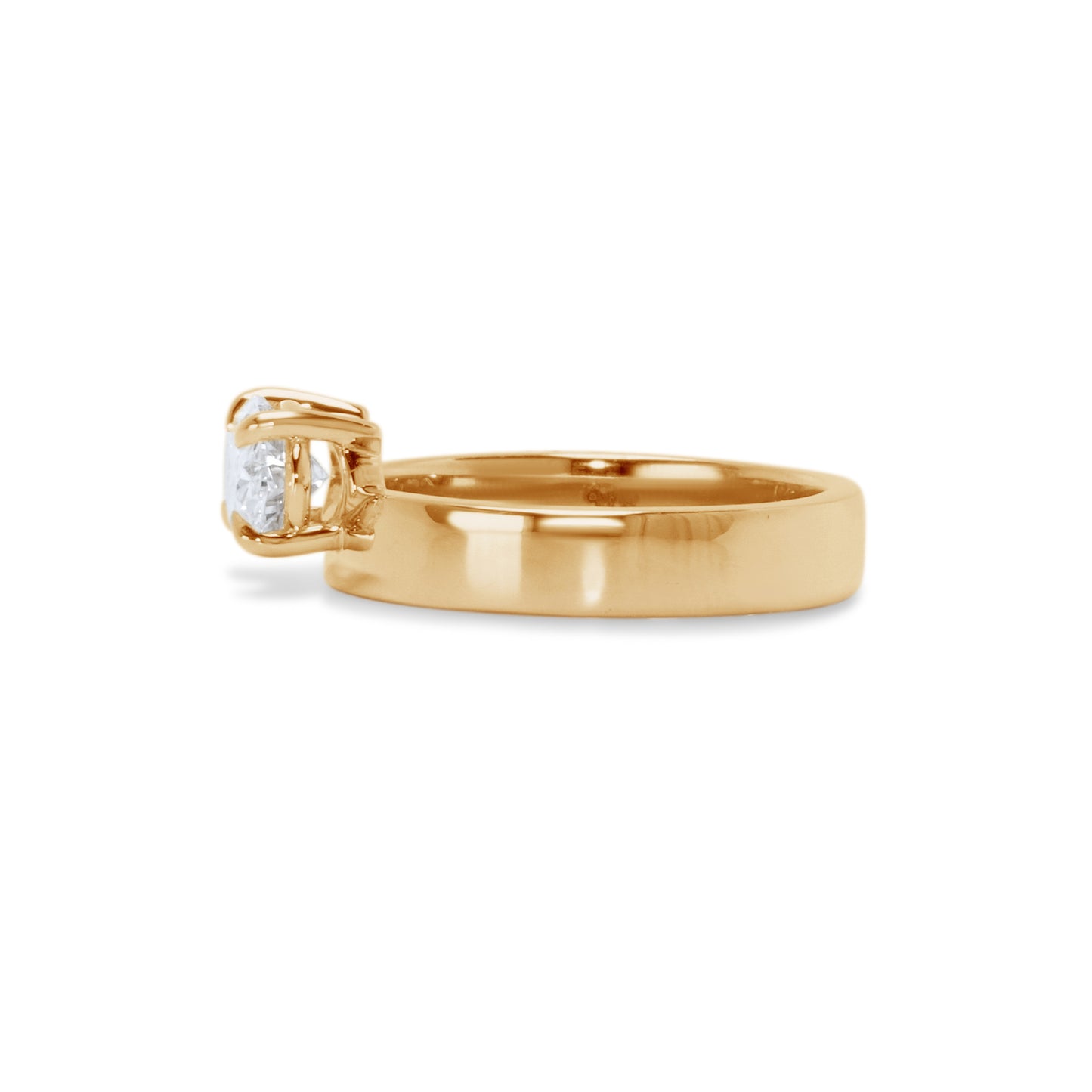 Diamond Offset Cigar 4mm Band (Polished)