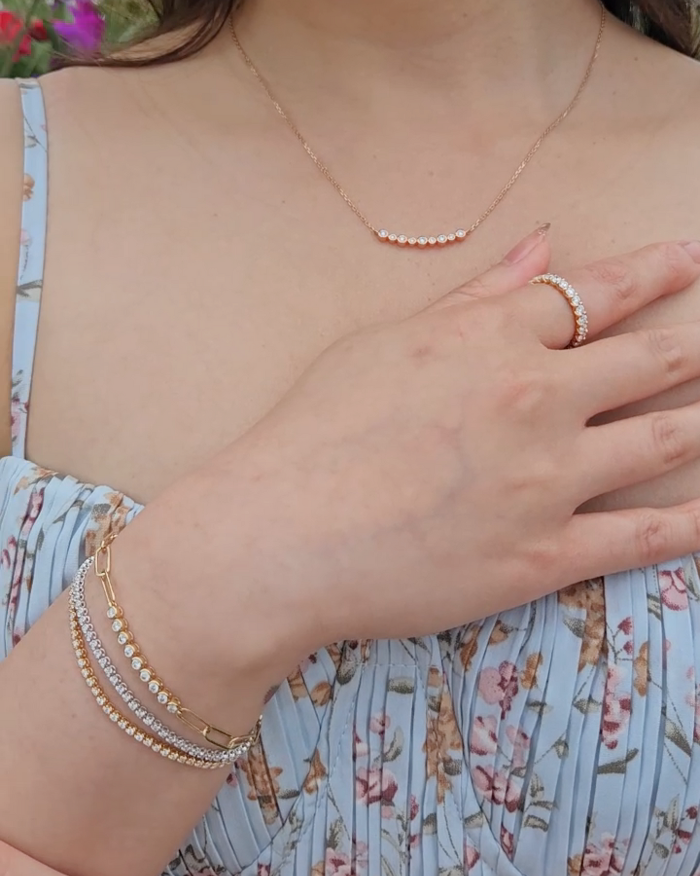 Diamond Paperclip Link Bracelet