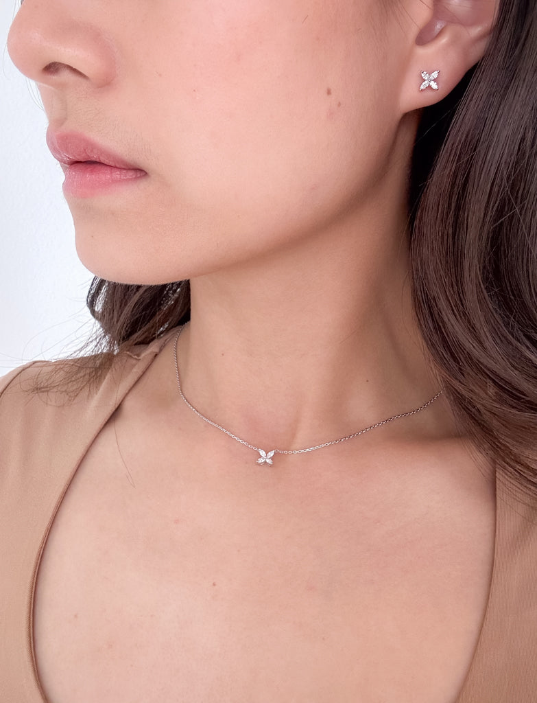 Four Leaf Clover Marquise Necklace