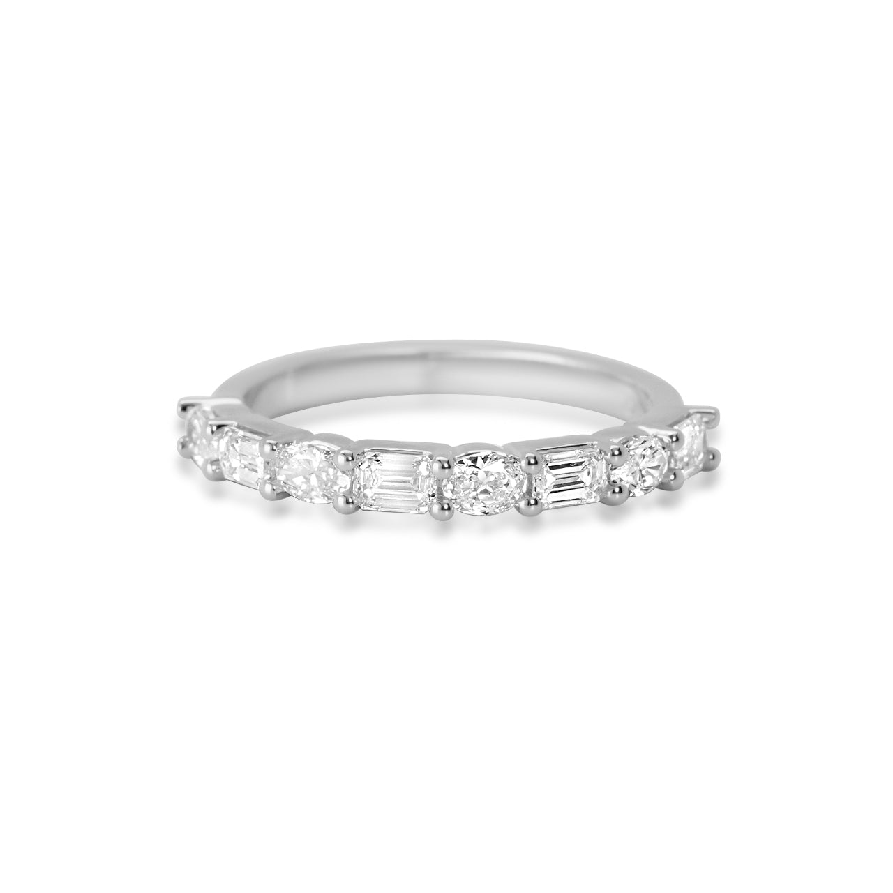 Elara Emerald and Oval East West Alternating Band