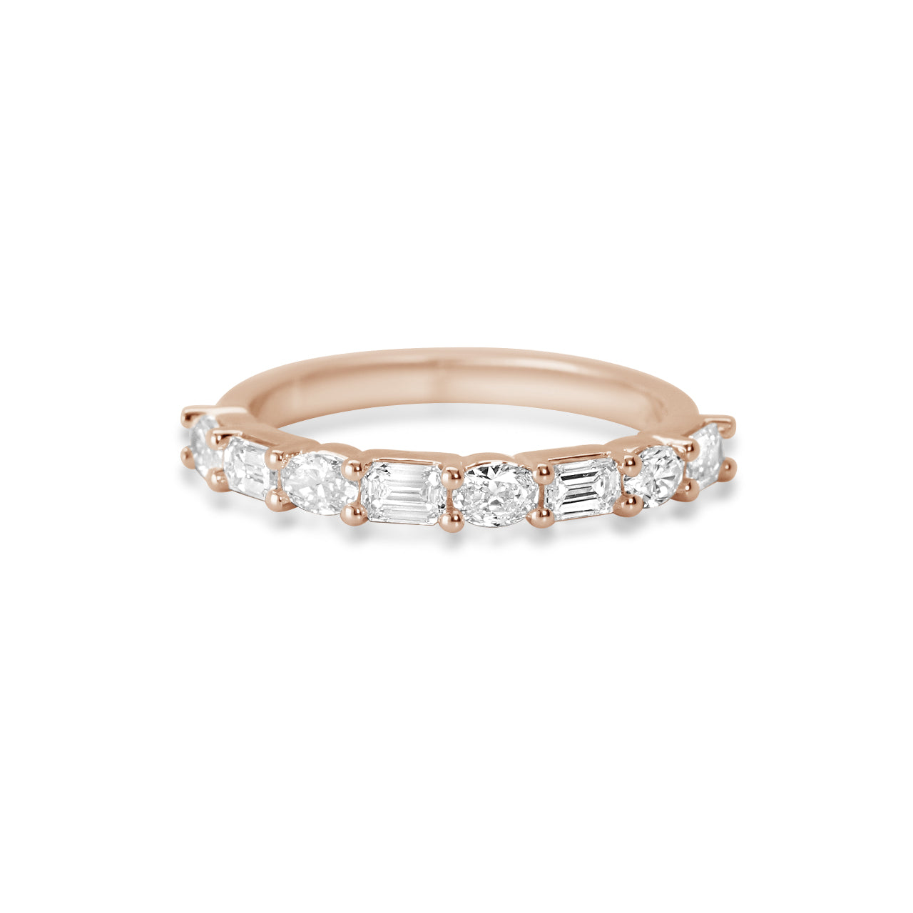 Elara Emerald and Oval East West Alternating Band