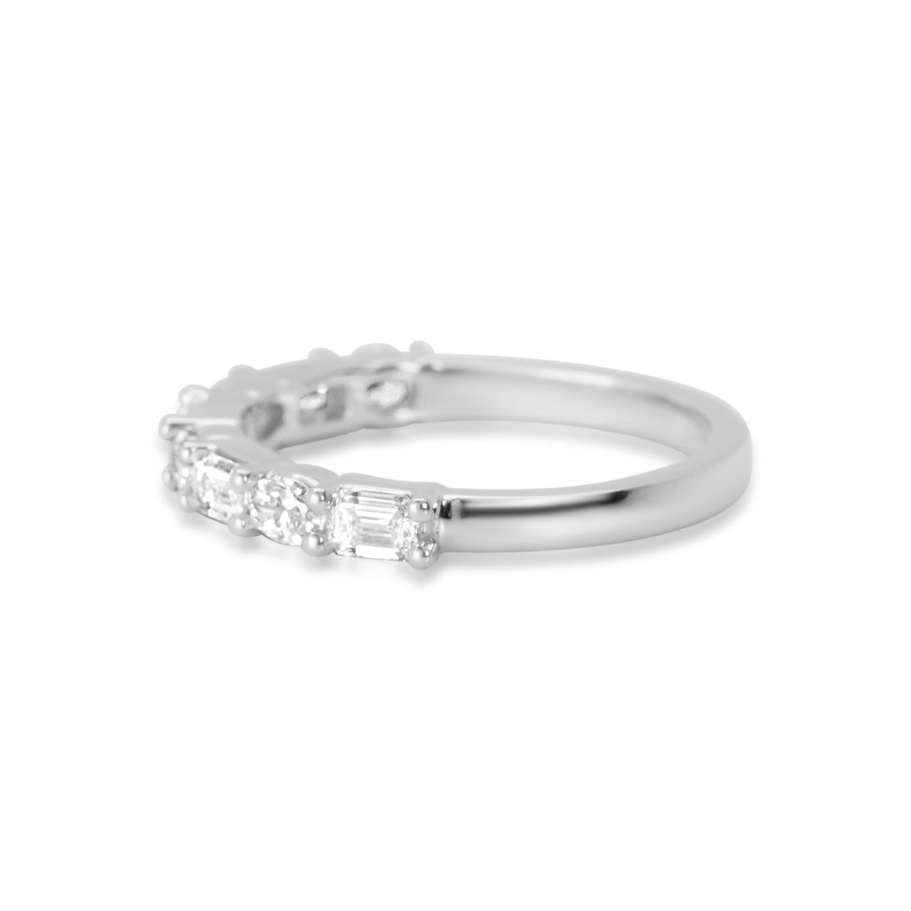 Elara Emerald and Oval East West Alternating Band