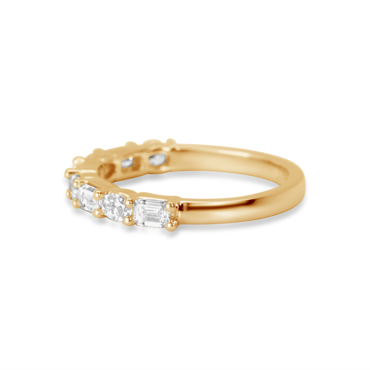 Elara Emerald and Oval East West Alternating Band