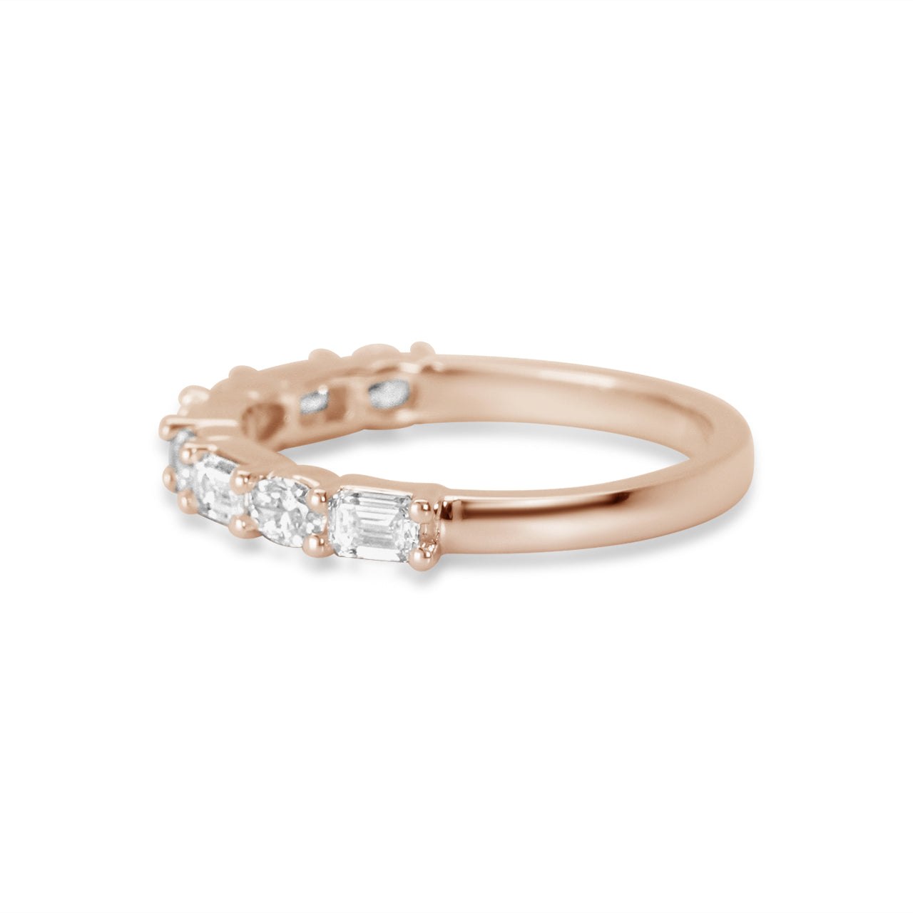 Elara Emerald and Oval East West Alternating Band