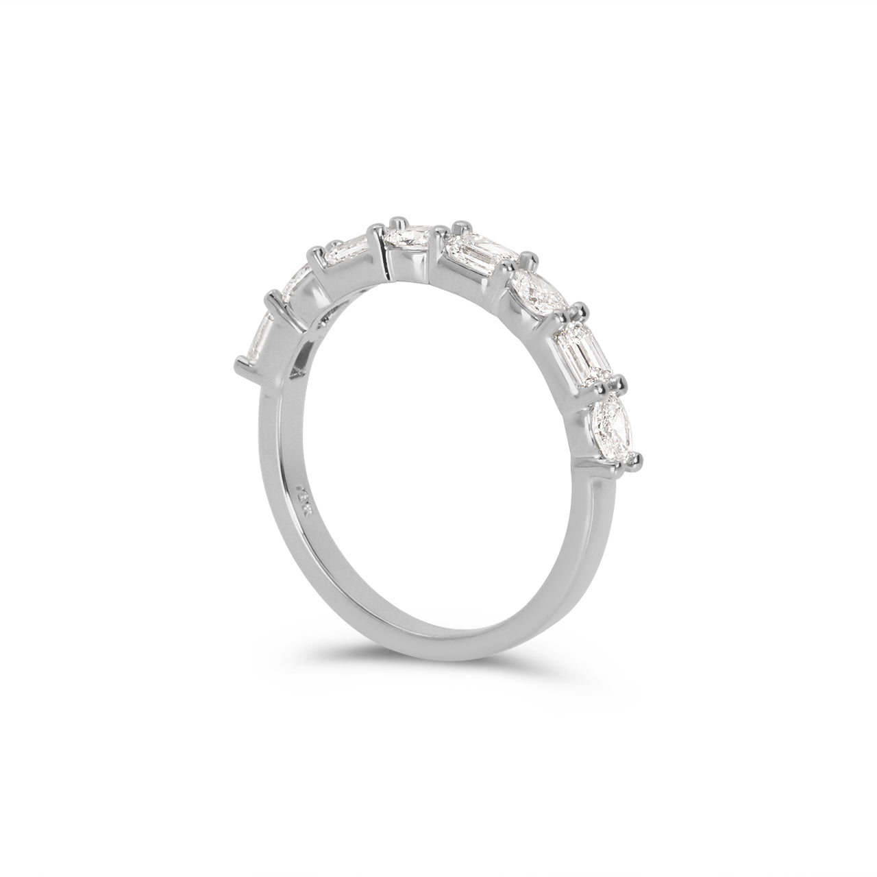 Elara Emerald and Oval East West Alternating Band