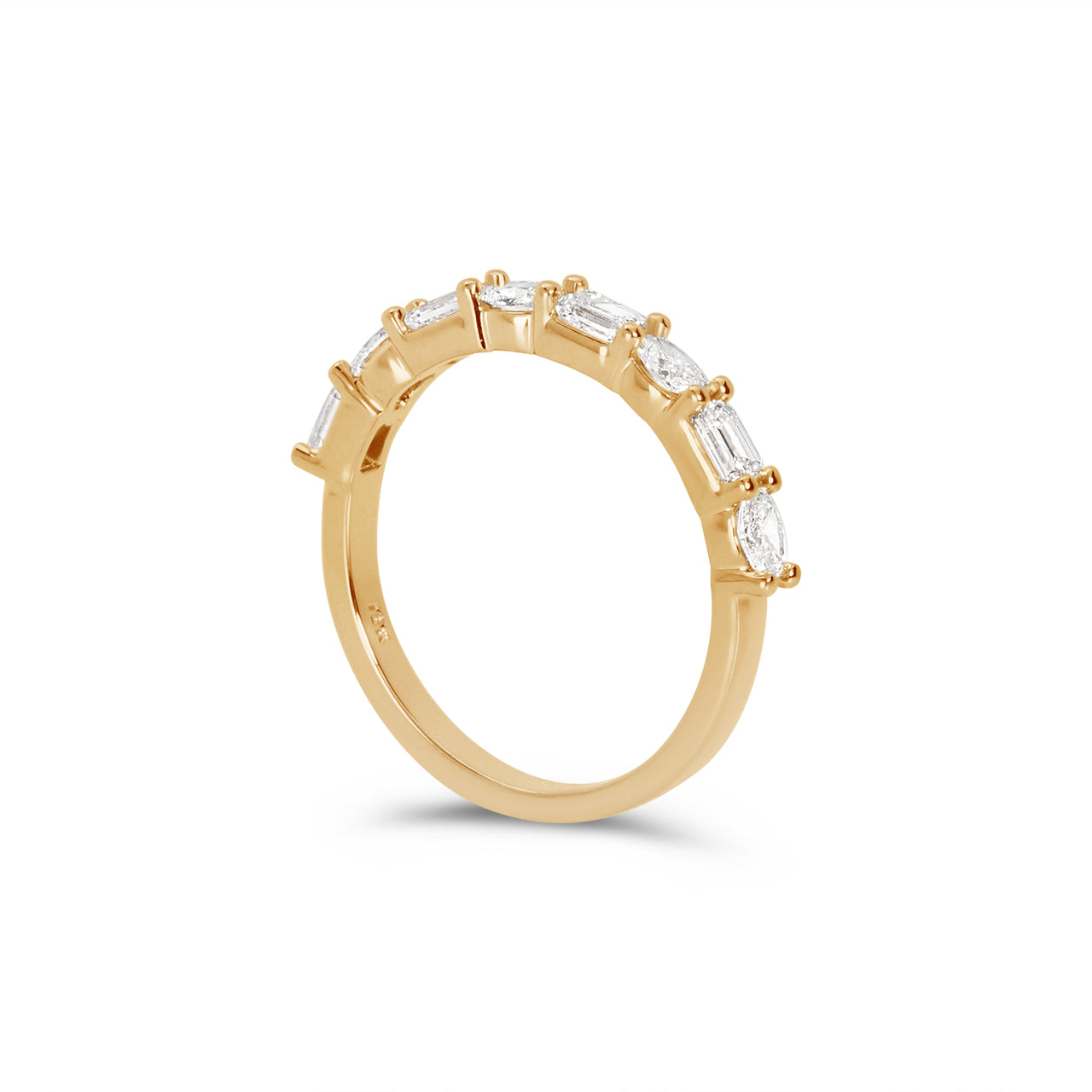 Elara Emerald and Oval East West Alternating Band