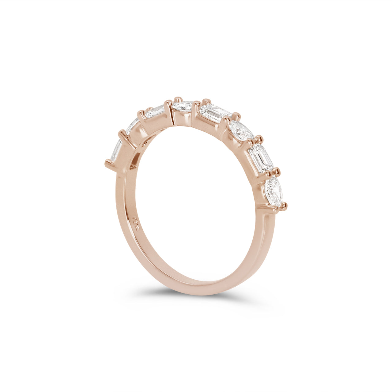 Elara Emerald and Oval East West Alternating Band