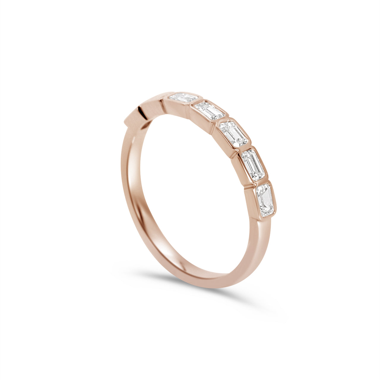 Elena Emerald East West Bezel Set Band