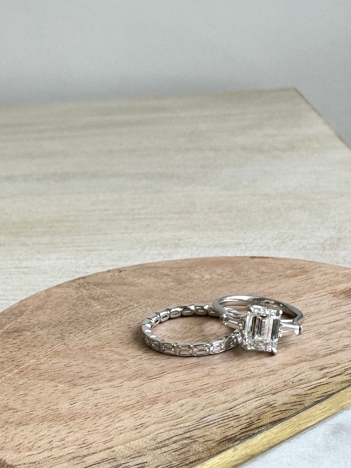 Emerald Cut Diamond East West Bezel Eternity Band