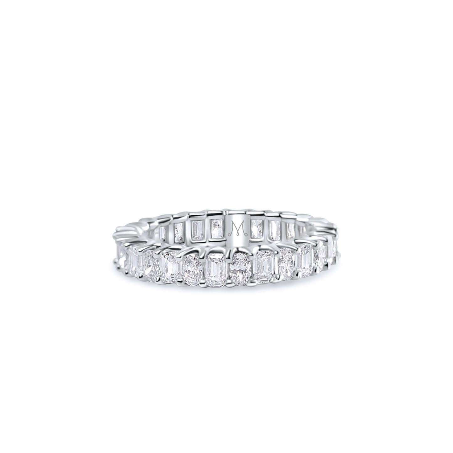 Emerald and Oval Diamond Eternity Band