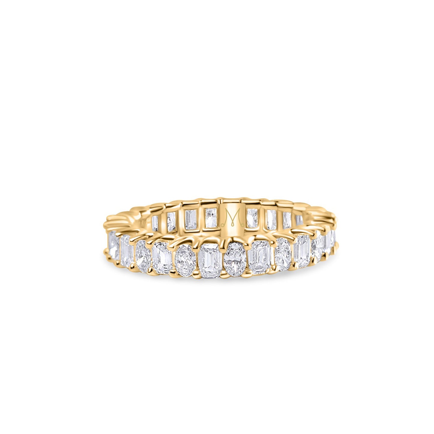 Emerald and Oval Diamond Eternity Band