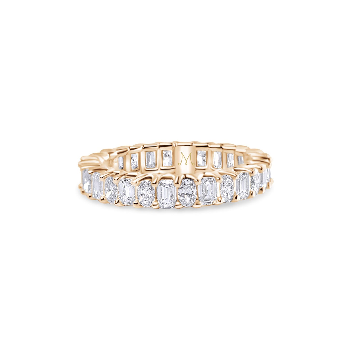Emerald and Oval Diamond Eternity Band