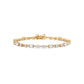 Emerald and Round alternating Line Bracelet