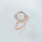 Floating Halo Diamond Engagement Ring