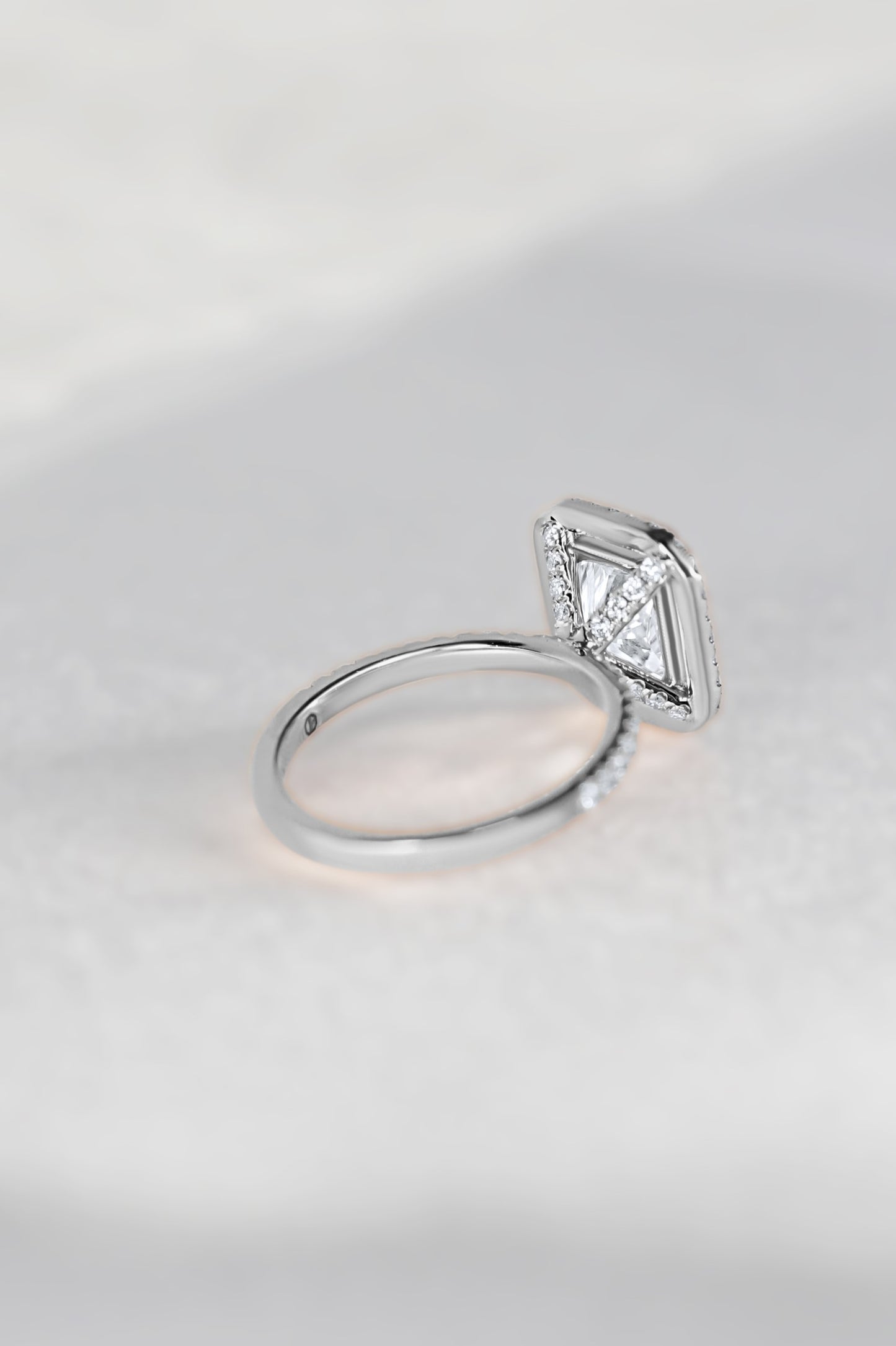 Floating Halo Diamond Engagement Ring