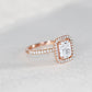Floating Halo Diamond Engagement Ring