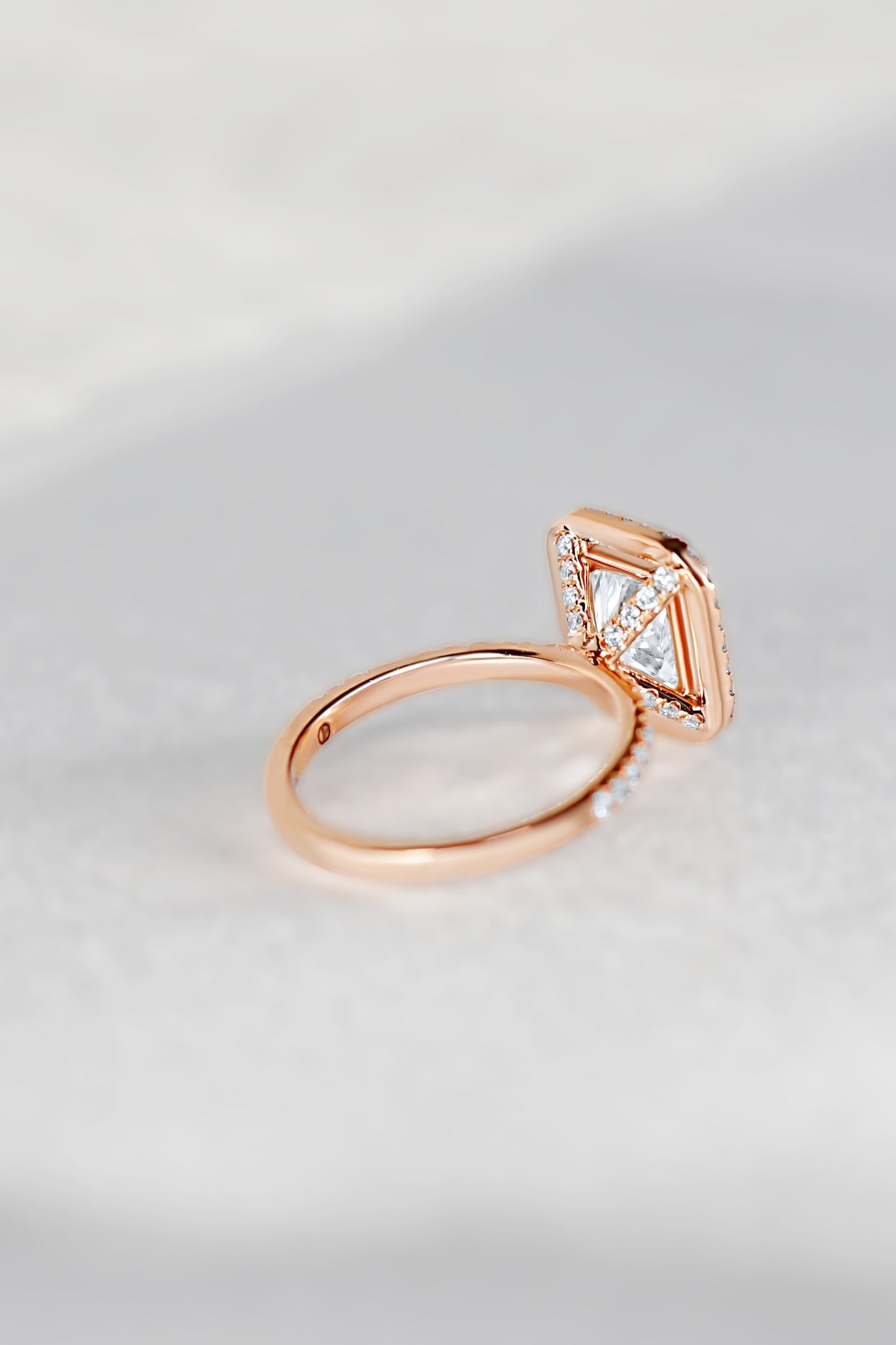 Floating Halo Diamond Engagement Ring