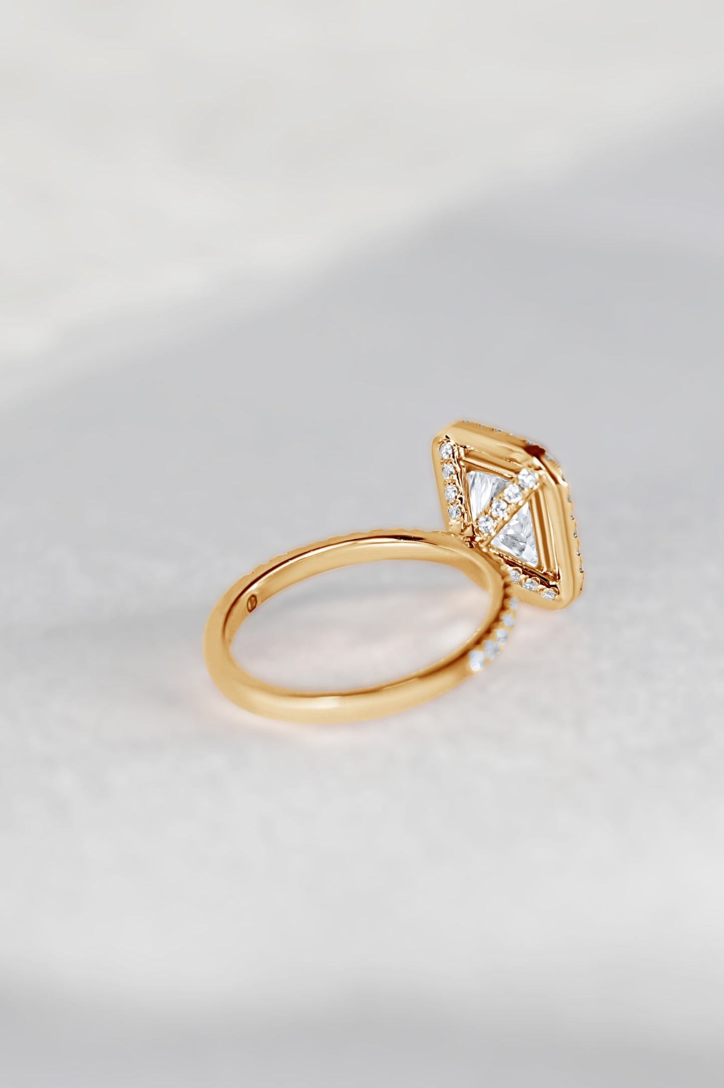 Floating Halo Diamond Engagement Ring