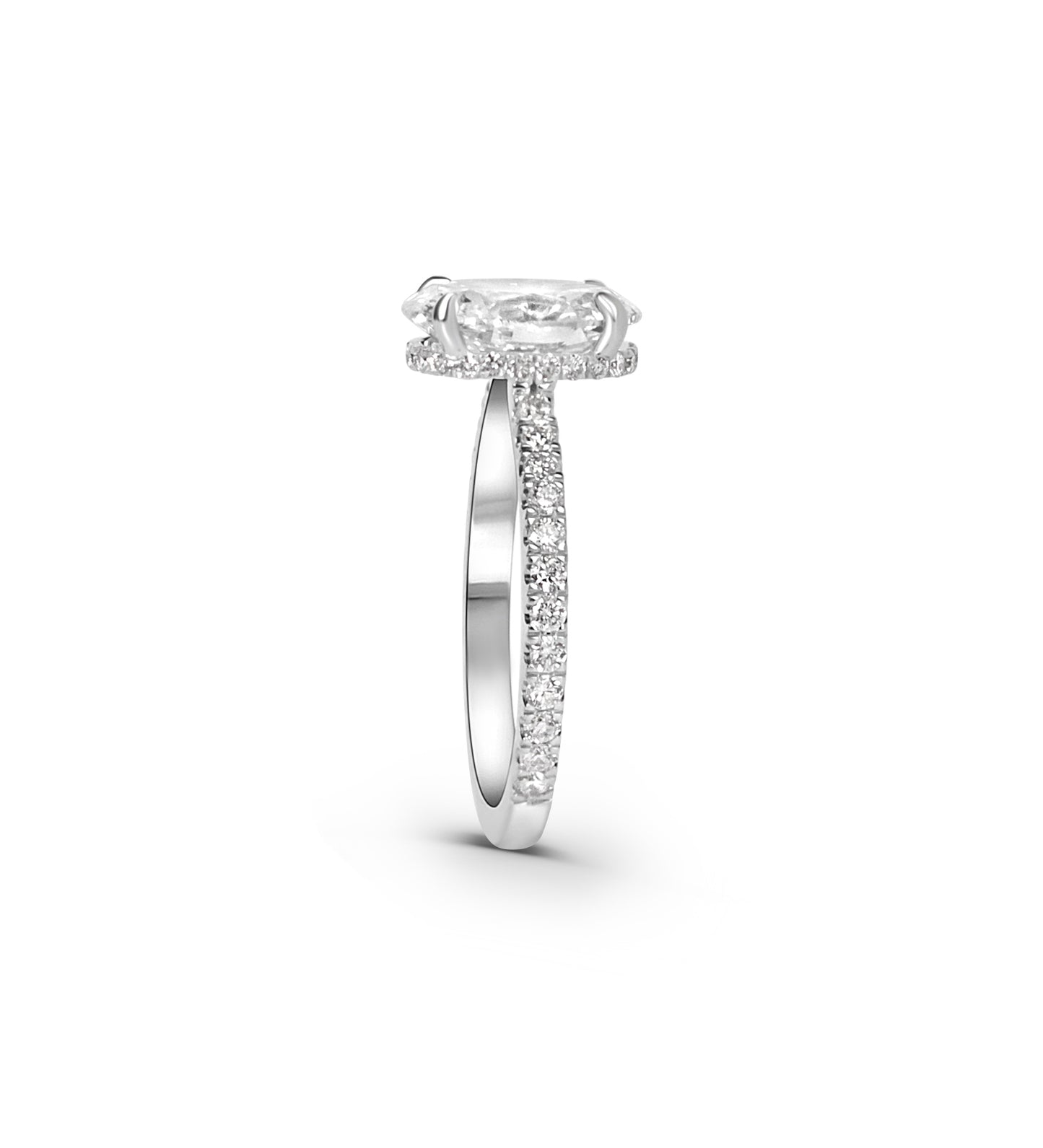 Hidden Halo and Pave Diamond Engagement Ring