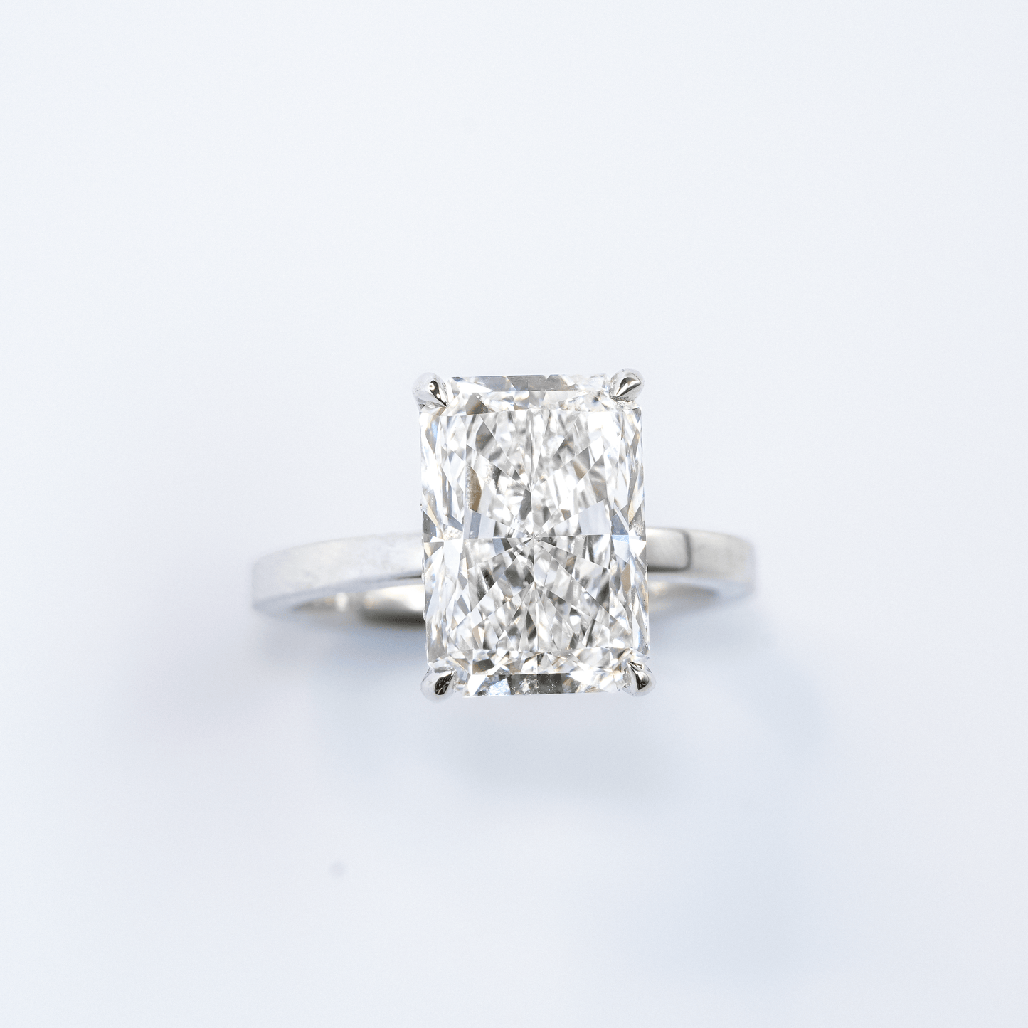 Radiant Diamond Hidden Halo Solitaire Engagement Ring