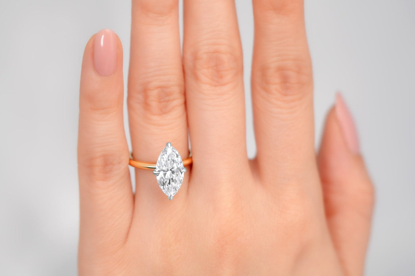 Marquise Diamond Solitaire Compass Prong Engagement Ring