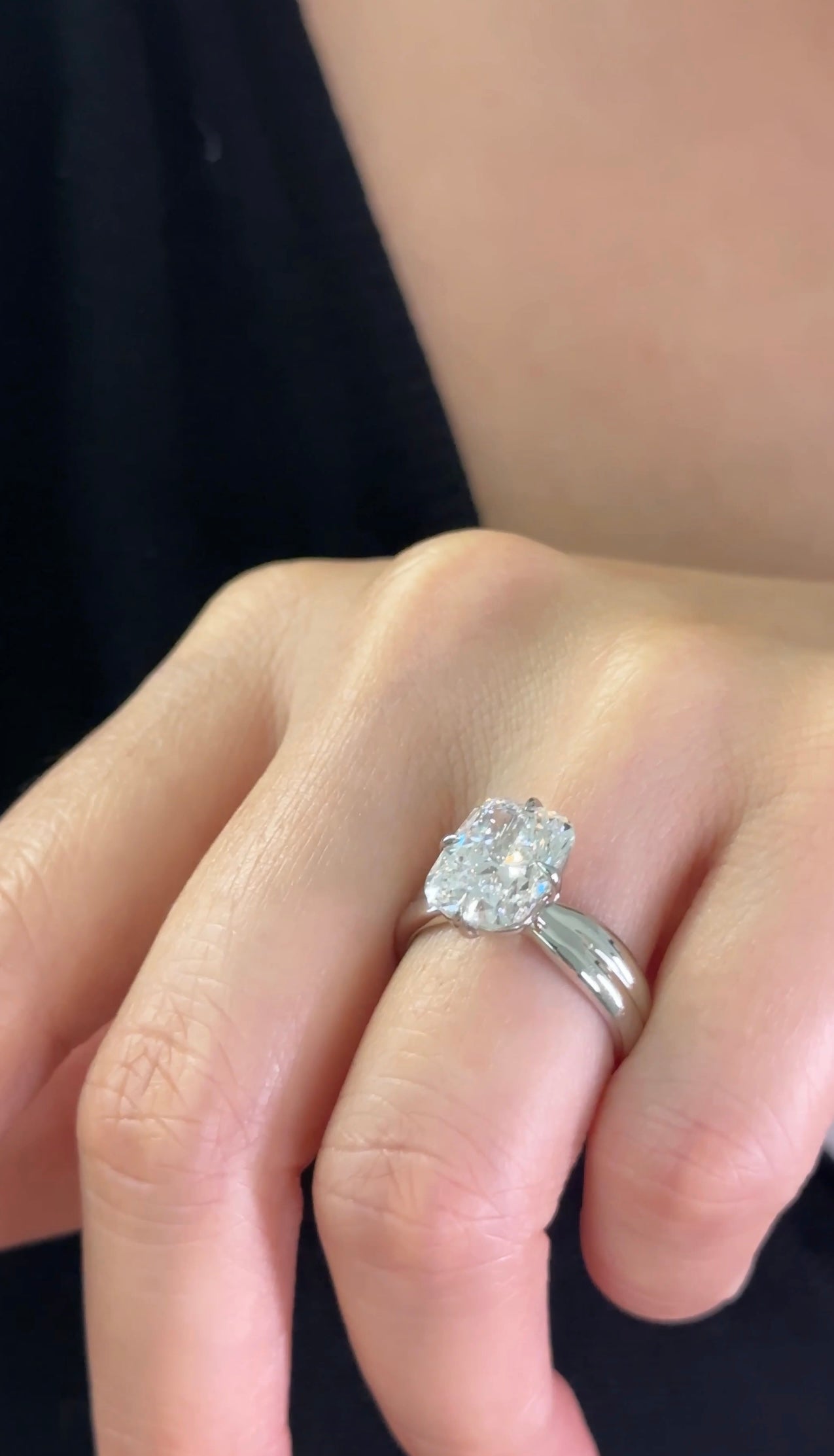 Tapered Double Ridge Engagement Ring