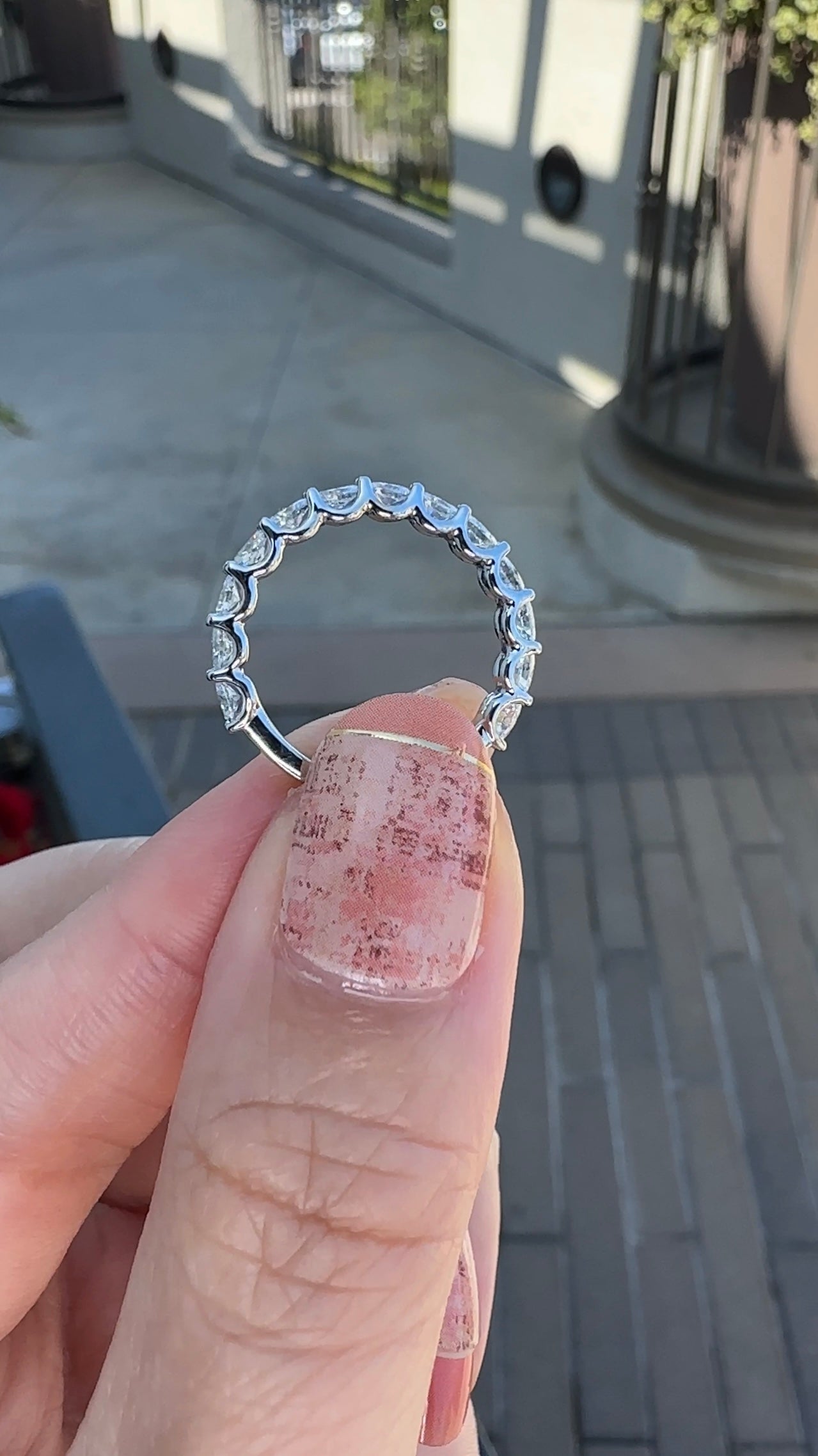 Olena Oval Brilliant Cut Diamond Half Way Band