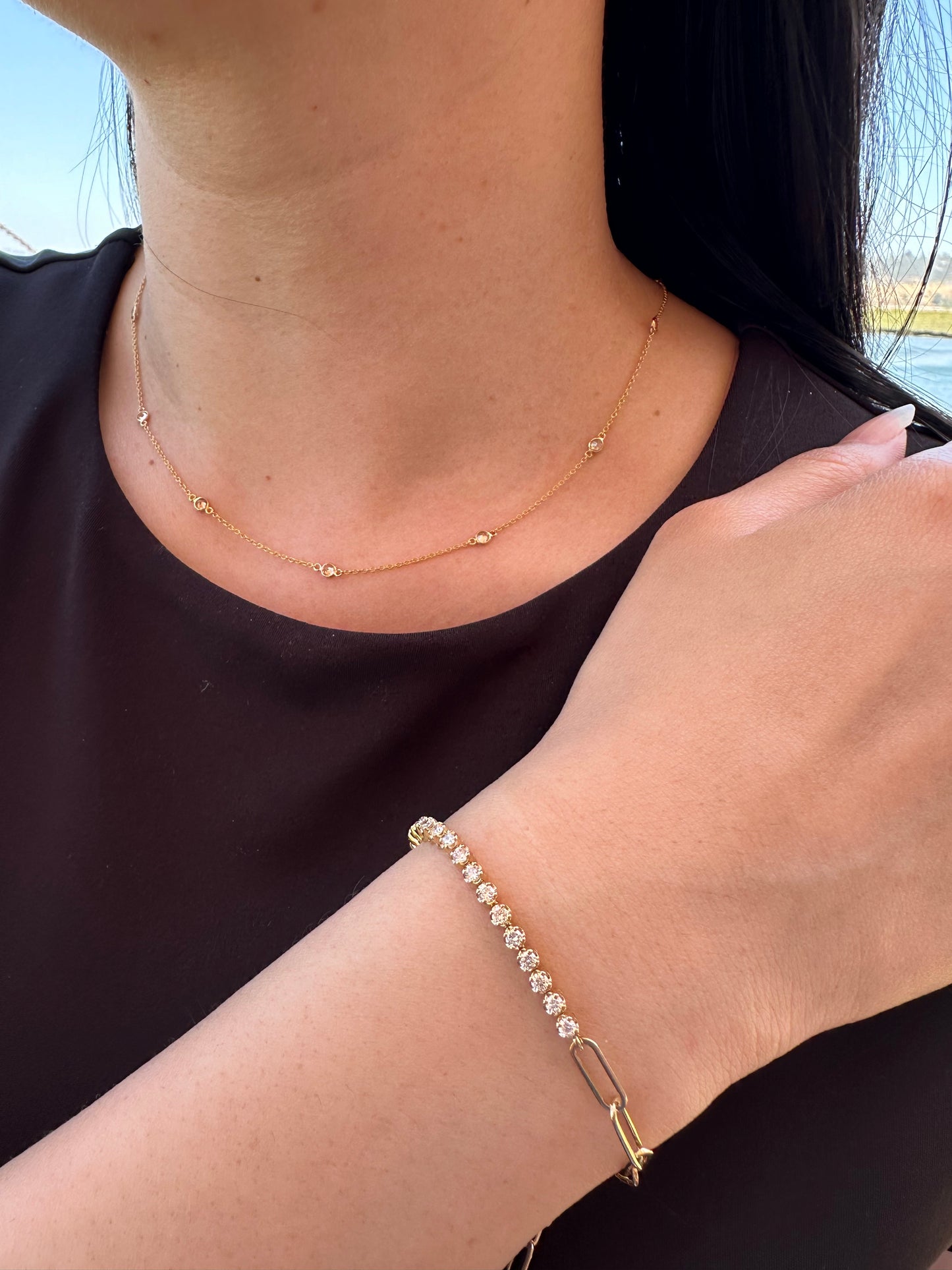 Diamond Paperclip Link Bracelet