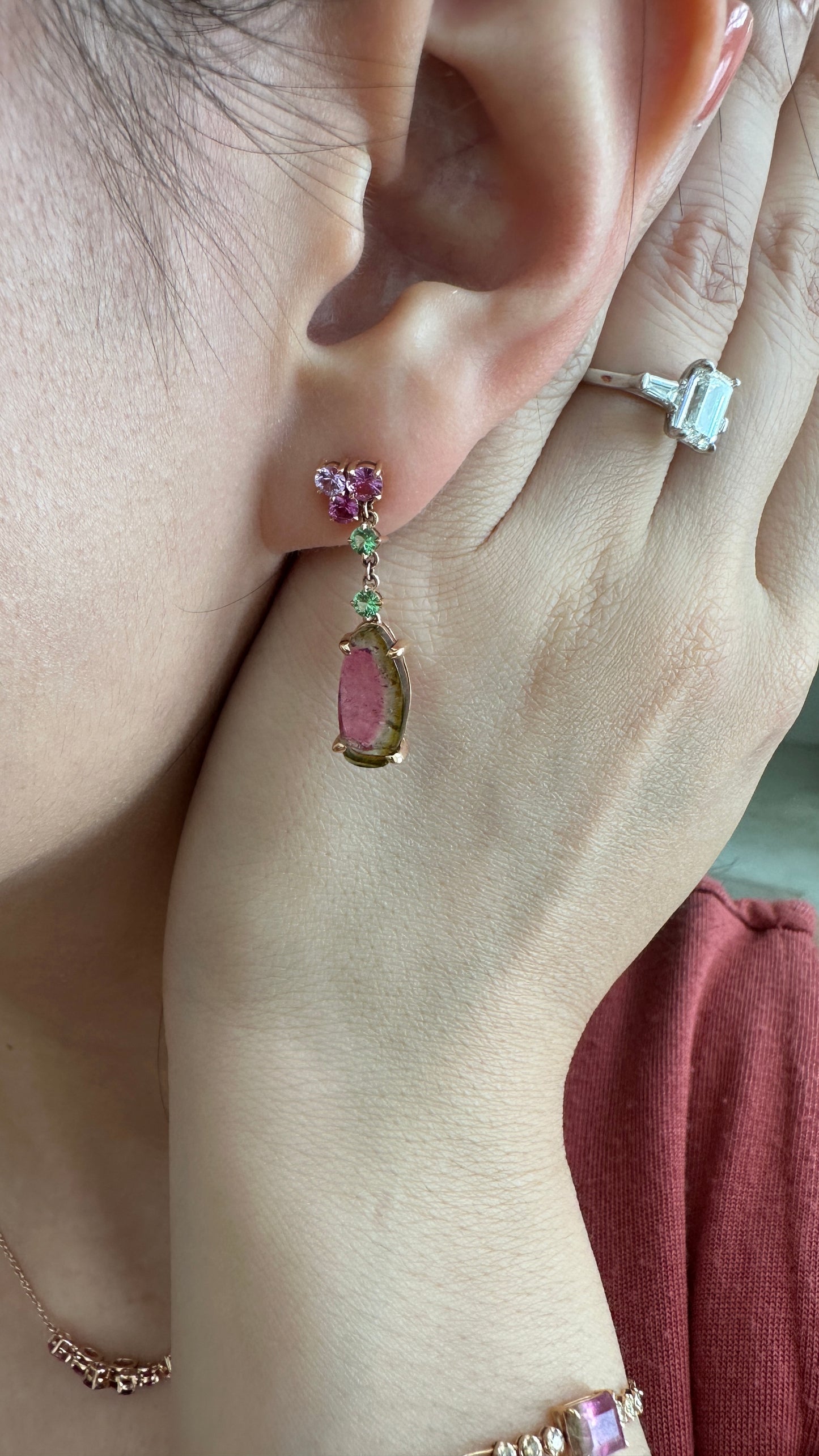Watermelon Slice Drop Earrings