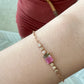 Watermelon Tourmaline & Diamond Paperclip Link Bracelet (1.08ctw)