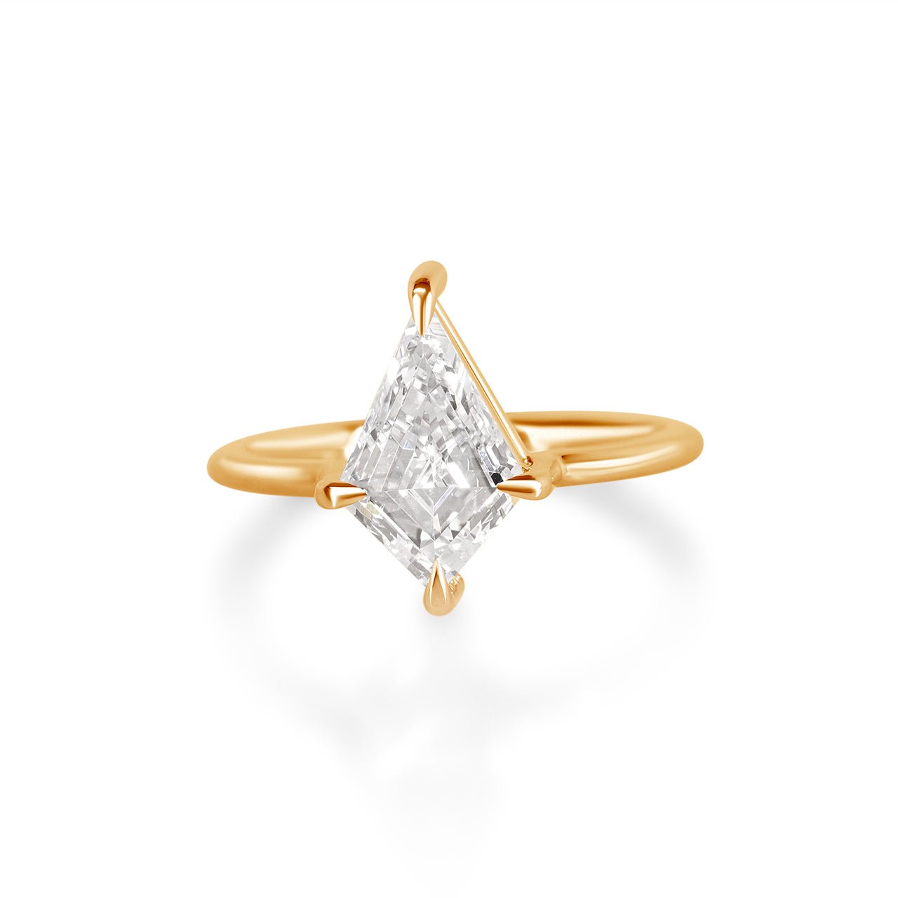 Kite Step Cut Diamond Solitaire Engagement Ring