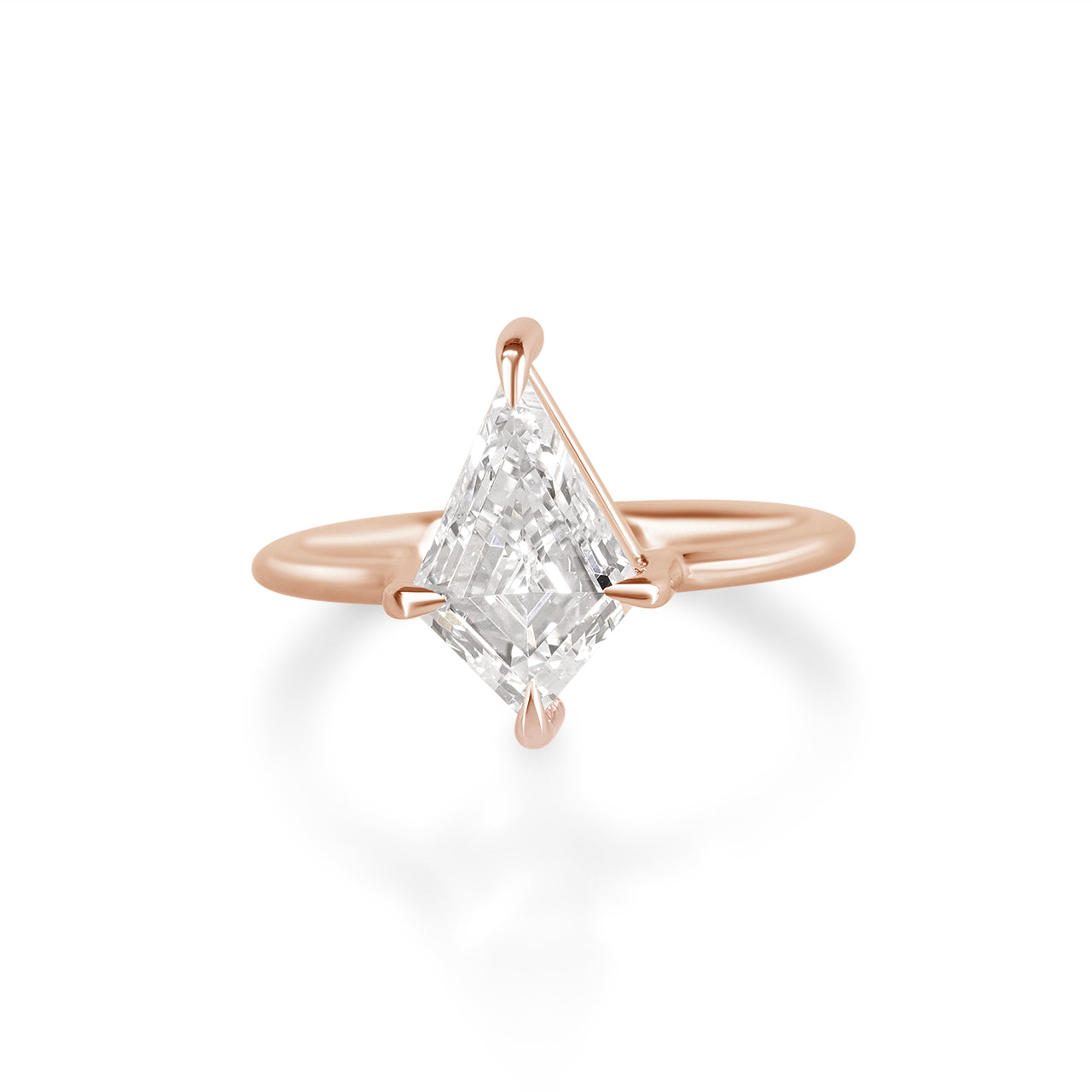 Kite Step Cut Diamond Solitaire Engagement Ring