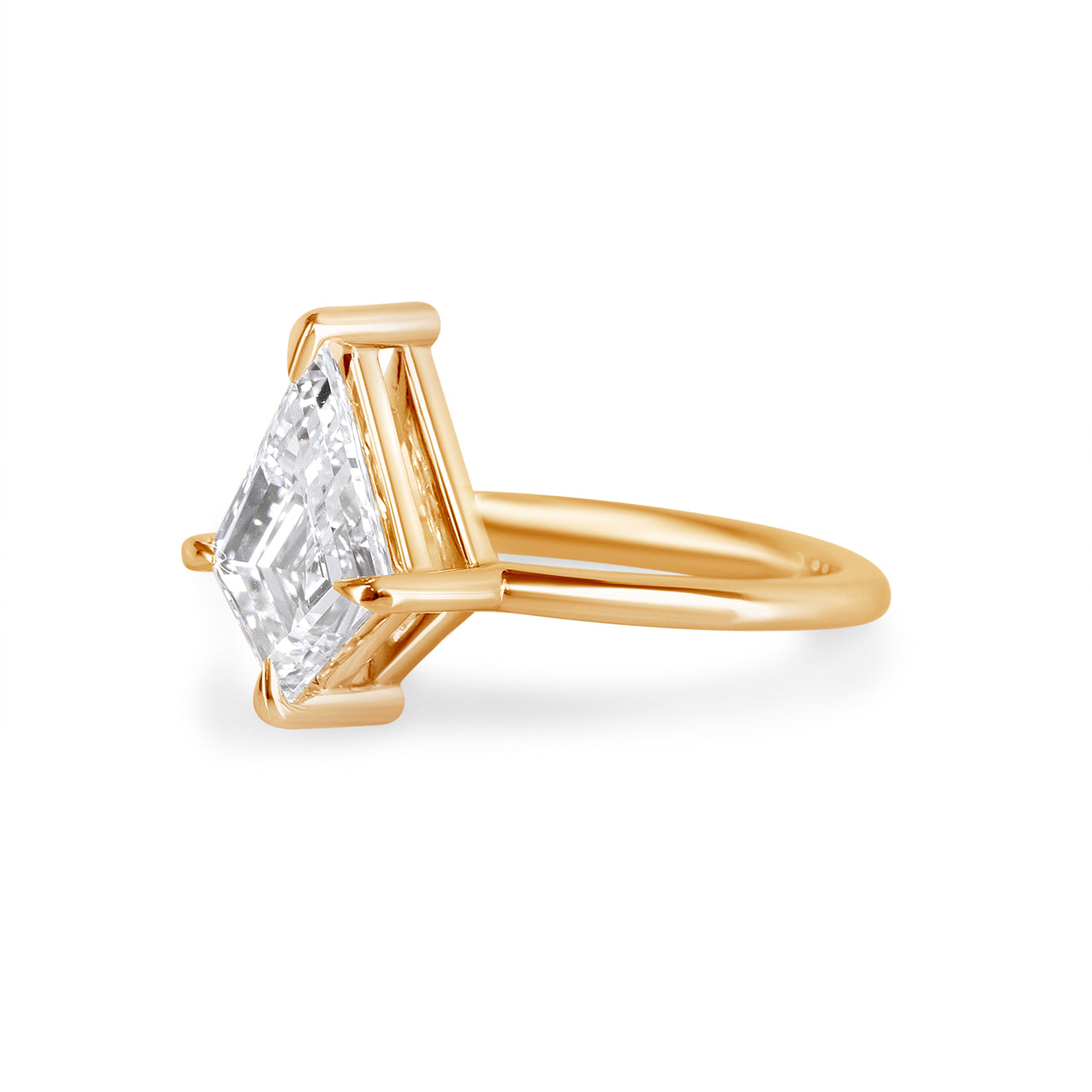 Kite Step Cut Diamond Solitaire Engagement Ring