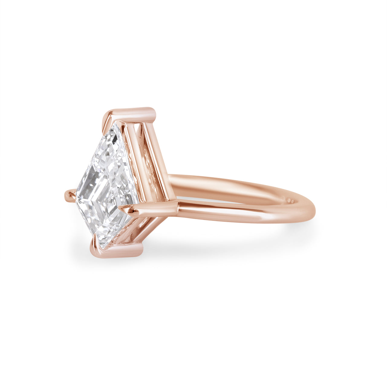 Kite Step Cut Diamond Solitaire Engagement Ring