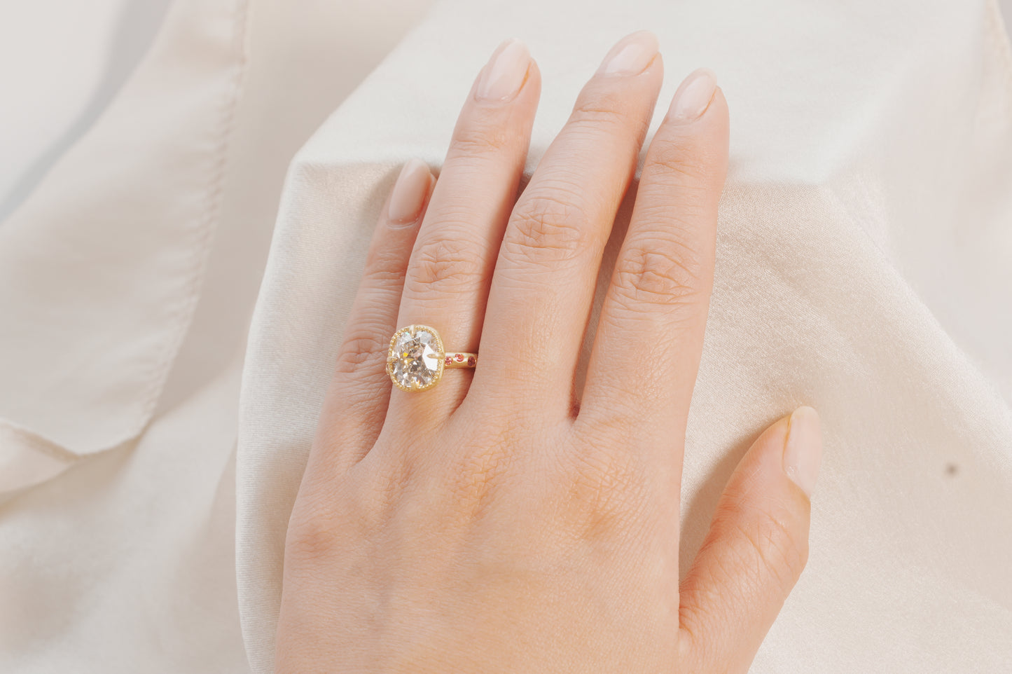 Kora Old Mine Cut Bezel Set Ring