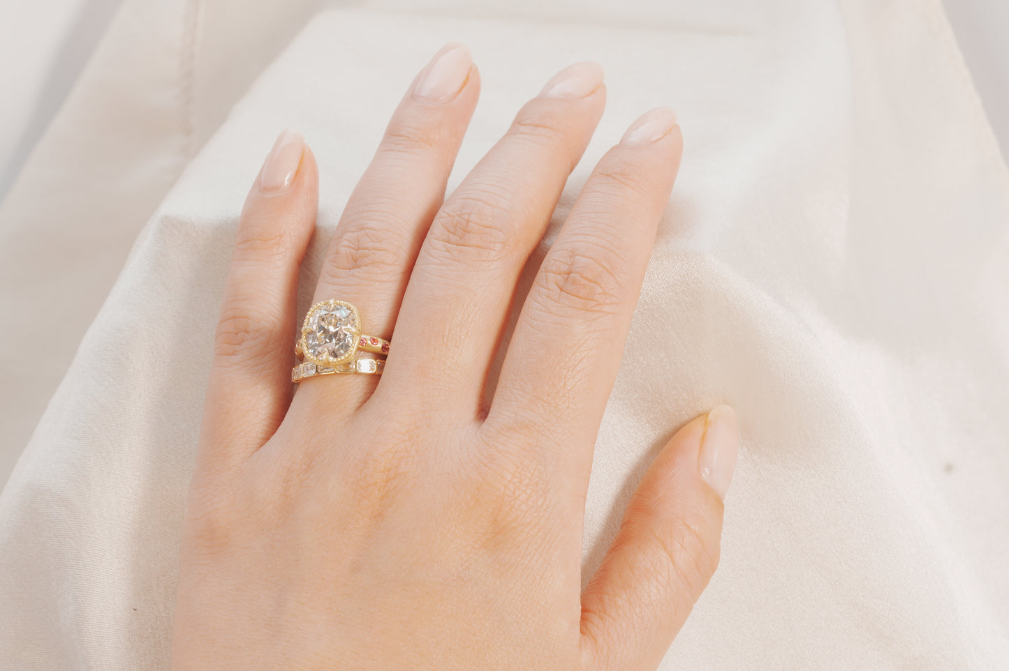 Kora Old Mine Cut Bezel Set Ring