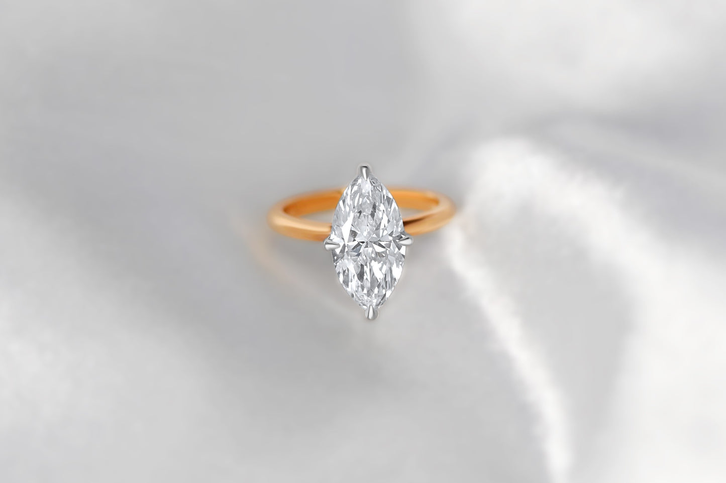 Marquise Diamond Solitaire Compass Prong Engagement Ring